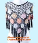 Womens Tassel Hollow Long Handmade Crochet Ponchos Wool Grandrelle Yarn Poncho