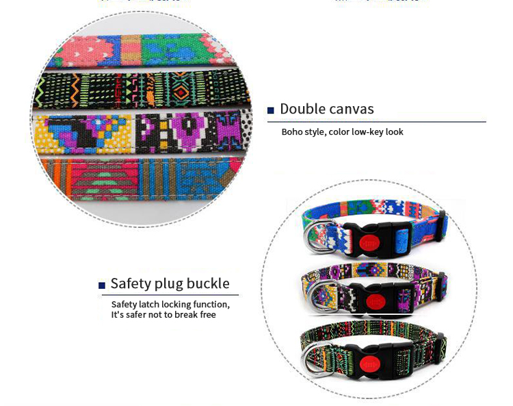 Pet Dog Collar with Metal Buckle in S/M/L Size Item Type pet leash Bohemian