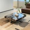Buy cheap Marble Round Tea Serving Table With Stainless Steel Shelf from wholesalers
