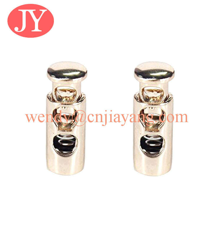 jiayang Supply different shaped metal rope cord lock rope end stopper rope toggle