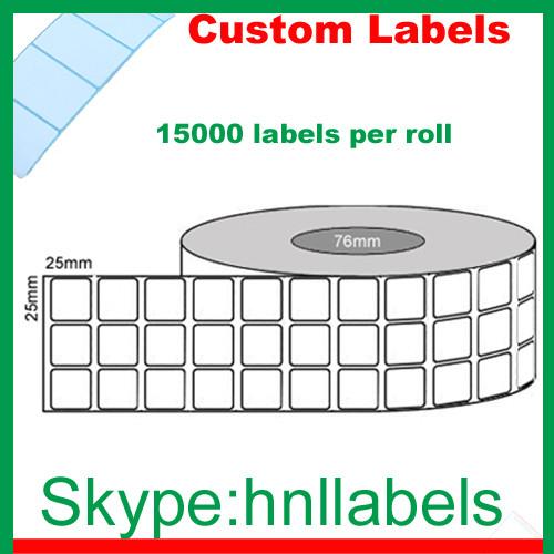 Buy cheap Thermal Transfer Labels 25mmX25mm/3 Plain Transfer Roll Perm, 15,000Lpr, 76mm core from wholesalers