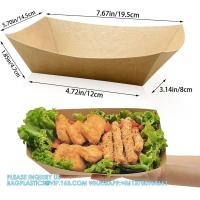 Buy cheap Kraft Paper Recyclable Eco-Friendly Food Serving Boats Take Out Food Trays Party product