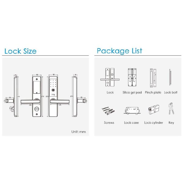 WiFi Zinc Alloy 5V Bluetooth Door Lock With Selectable Handle