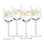 OEM Acceptable 270ml Patterned Wine Glasses For 18th Birthday