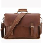 First Layer Cowhide Men'S 17 Inch Retro Laptop Messenger Bags