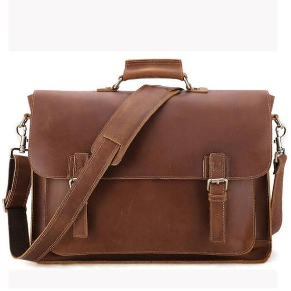 Buy cheap First Layer Cowhide Men'S 17 Inch Retro Laptop Messenger Bags from wholesalers
