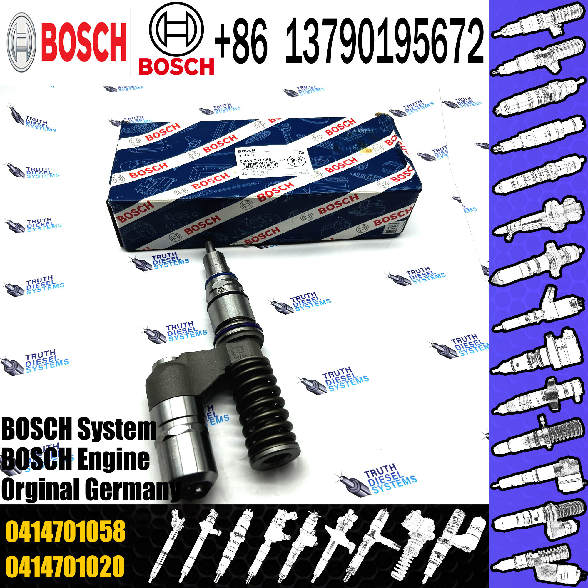 Diesel Engine Fuel Injector 0414701035 0414701060 0414701068