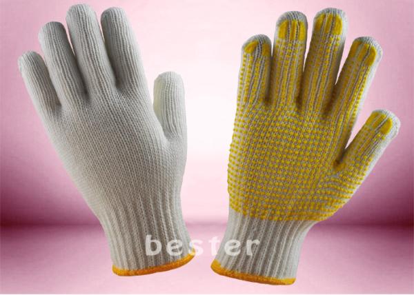 Buy cheap Wear Resistant Knitted Hand Gloves , PVC Dotted Cotton Gloves Free Samples from wholesalers
