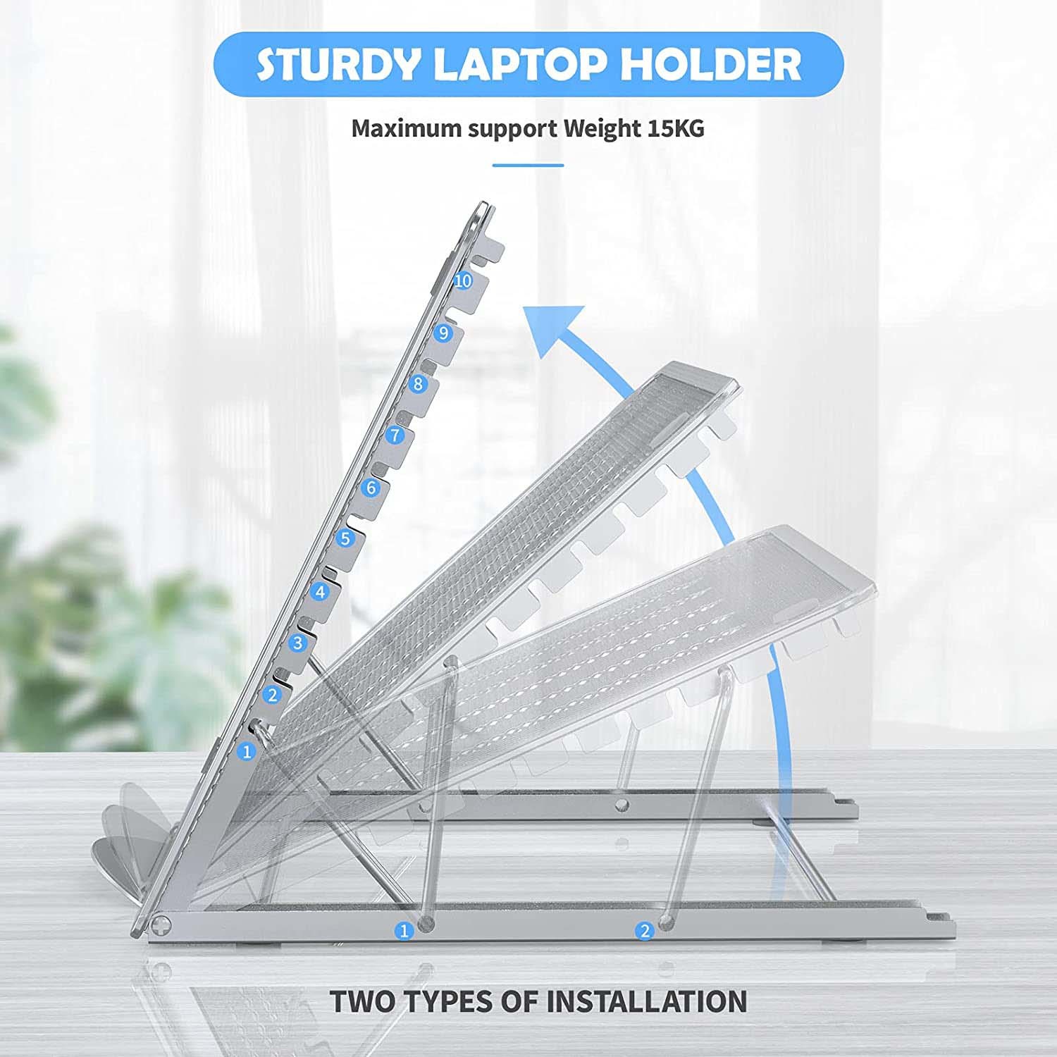 Foldable Adjustable Desktop Laptop Stand Cooling Ventilated OEM ODM