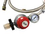 High Pressure LPG Regulator and Stainless Steel Hose for Stove Connection 5 FT