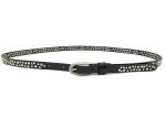15mm Skinny Leather Belt For Women Decorated With Round Bomb Studded , Metal Pin