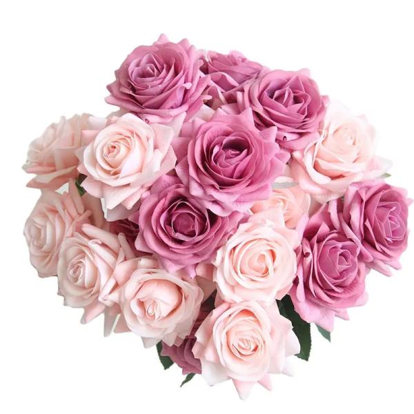 Single Stem Artificial Rose Flowers Valentines Blossom Silk Bridal Wedding Rose