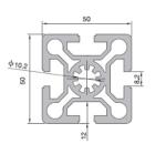 T-Slot & V-Slot 50 Series Aluminum Profiles - 10-5050L