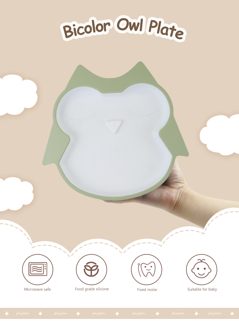 BPA Free Infant Silicone Feeding Plate Waterproof With Suction Bottom