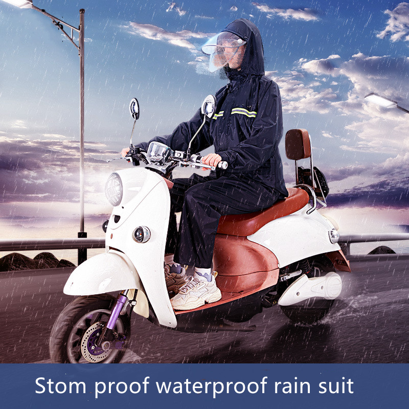 Navy Blue Safety Rain Coat Chemical Resistant Work Wear Rain Coat