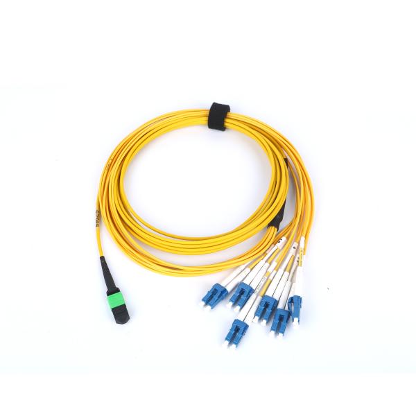 Buy cheap Low Loss 12F 3.0mm OM3 LSZH MPO fiber patch cord Customized Color from wholesalers