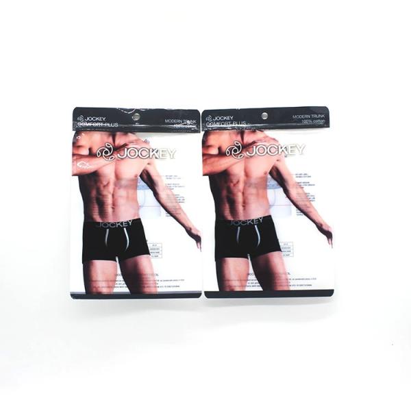 Buy cheap Eco Friendly Paper Zipper Pouch Garment Underwear Packaging Bag from wholesalers