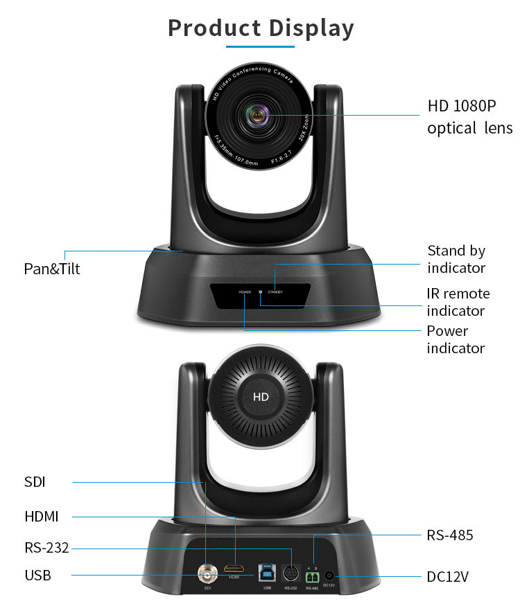 20X Zoom 1080P HD Definition Auto Focus USB&SDI&HDMI Conferencing System Video Camera