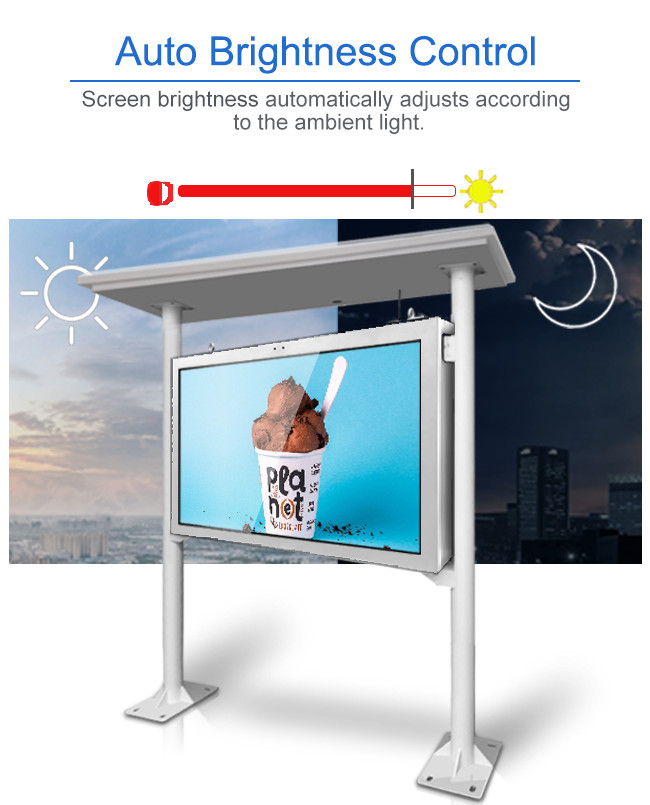 65" Weather Proof Outdoor Advertising Player With Shed IP55