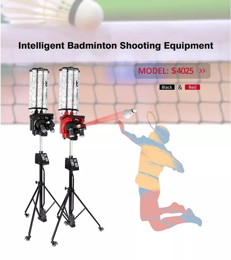 200Balls Black Badminton Shuttlecock Shooting Machine Multi Function