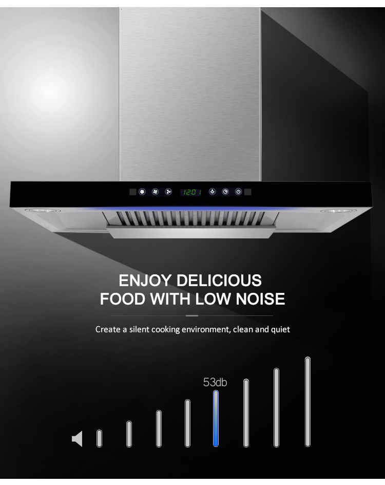 Household T Shape Chimney Hood Electric Wall Mounted Range Hood 220V Kitchen Extractor