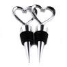 Buy cheap Die casting zinc alloy heart shape love wine accessories chrome plated wine bottle stopper wedding favor logo engrave from wholesalers