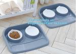 Pet Dog Bowls 2 Stainless Steel Dog Bowl No Spill Non-Skid Silicone Mat Pet Food