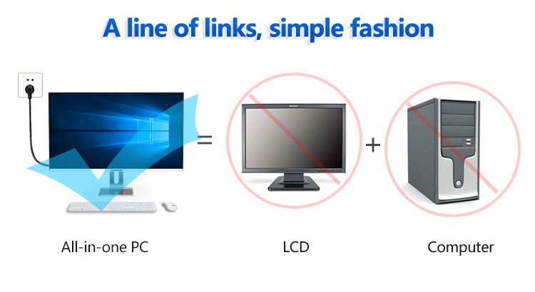 White 23.6inch Business Gaming Desktop Laptop Computer Hardware Software Barebone All-in-one Pc