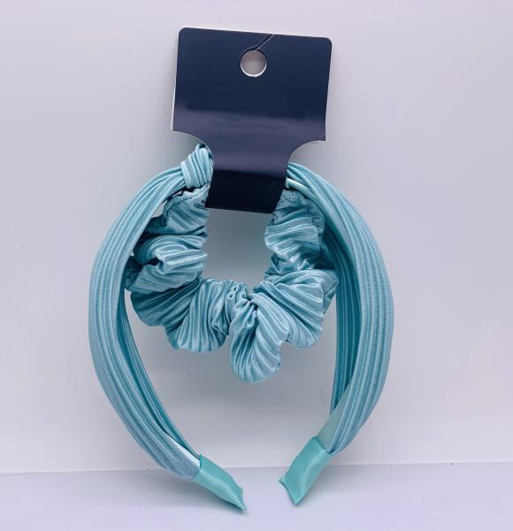 Buy cheap Practical Girls Blue Velvet Scrunchie , Lightweight Wide Velvet Headband from wholesalers
