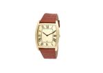 Square Quartz Stainless Steel Watch Japan Movement With Calendar Genuine Leather