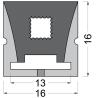 Buy cheap 16mm Silicone Durable LED Flex Neon Light Waterproof IP67 For Office / Hotel from wholesalers