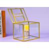 Buy cheap Copper strip Gold color Clamshell square glass artifact Cosmetic Storage lamp candle Tissue box from wholesalers