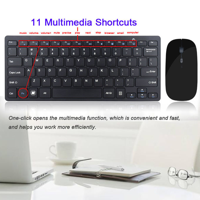 Full Size Wireless Keyboard Mouse Set , Stylish Keyboard And Mouse Combo