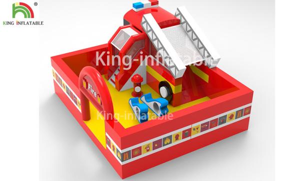 Fire Fighting Truck Theme Inflatable Jumping Bouncer Castle For Commercial