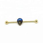 Orange and black acrylic flower industrial ear barbell piercing women jewelry