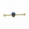 Buy cheap Orange and black acrylic flower industrial ear barbell piercing women jewelry from wholesalers