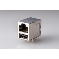 Buy cheap Single Port RJ45 + USB Female Connector Tab Up With 10 / 100 / 1000 Base product