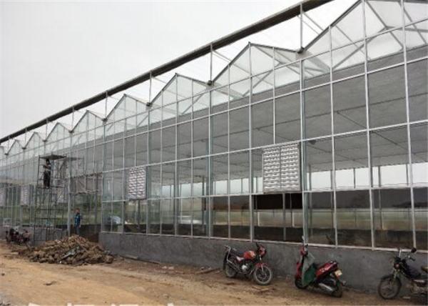 High Durability Agricultural Glass Greenhouse 3m - 7m Side Height For Scientific