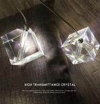 LED square pendant lights hotel villa large spiral staircase chrome Diamond