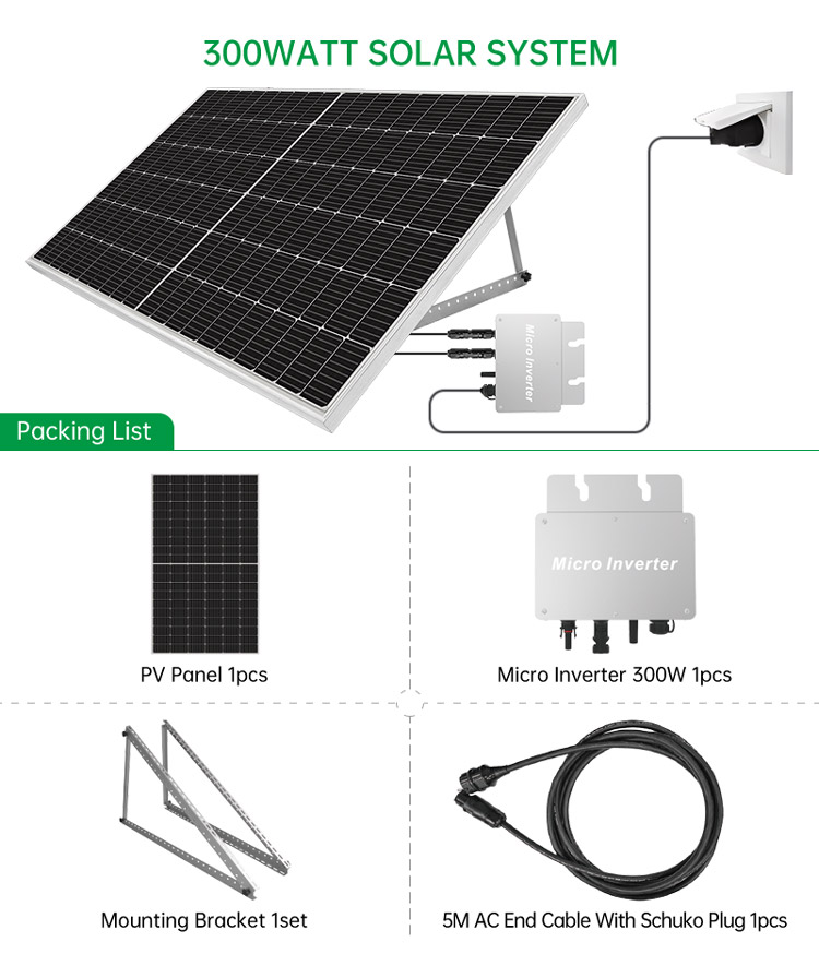 Wall Mounted 800 Watt Solar Panel System For Balcony Garden OEM ODM