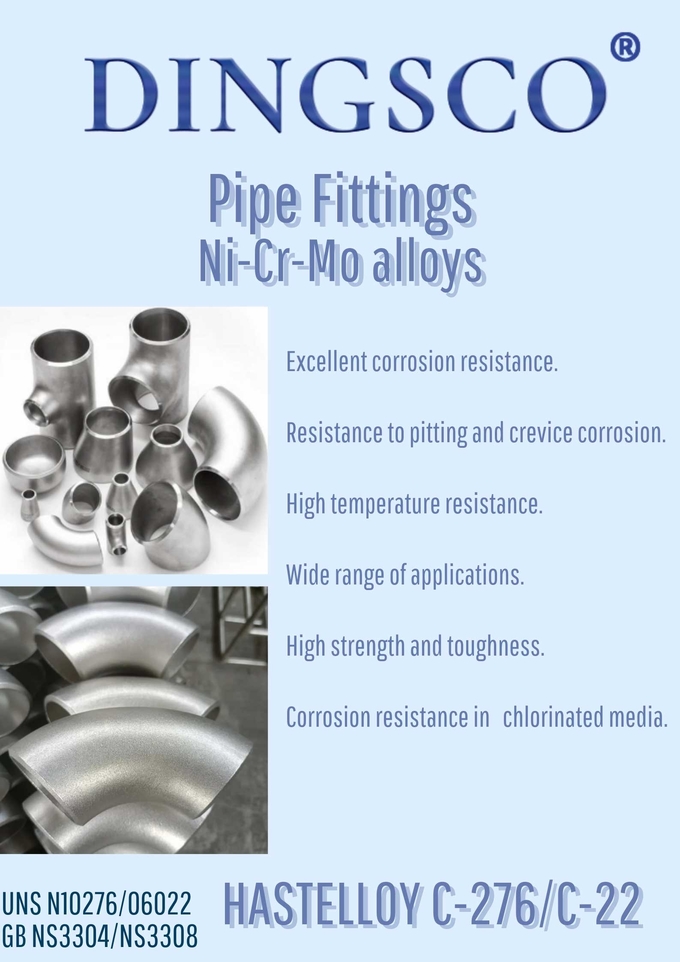 UNS N10276 N06022 Nickel Alloy Pipe Fittings / Tube Fittings Customized