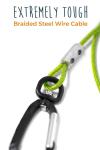 Steel Braided Cord Chew Proof Dog Leash 6 Feet Padded Handle Rock Climbers