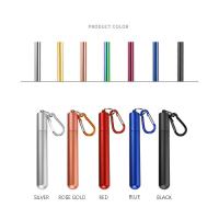 Buy cheap FDA Approved Collapsible Stainless Steel Straws , Metal Bubble Tea Straws product