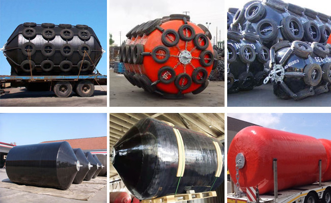 2.5*4.0M Foam Filled Marine Fenders Polyurethane Skin Safety Elasticity