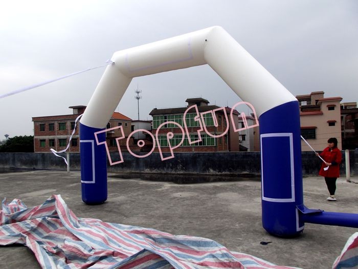 0.55mm PVC Tarpaulin Inflatable Arch Blue Customized For Sports And Events