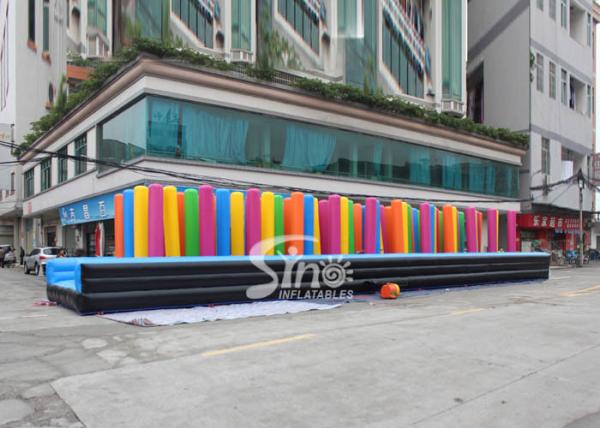 Buy cheap Colorful outdoor kids N adults pillar inflatable obstacle for sale from Sino Inflatables from wholesalers