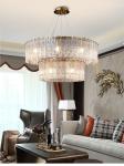 Living room home decor double layer led luxury crystal round chandelier lighting