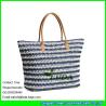Buy cheap LUDA striped straw handbags hand crochet paper string straw make beach tote bag from wholesalers