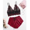 Buy cheap Mature Thin Sleepwear Silk Fabric Lace Bra Underwear Set Sexy Lingerie For Hot Girl from wholesalers