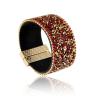 Buy cheap PU leather creative personality DIY beads wide magnet clasp bracelet Bangle Bracelet from wholesalers